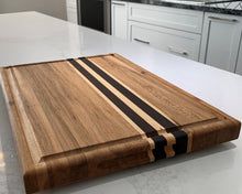 Load image into Gallery viewer, Racing Stripes! Dark maple with light maple and black walnut
