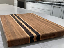 Load image into Gallery viewer, Racing Stripes! Dark maple with light maple and black walnut
