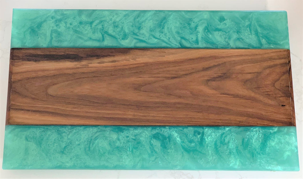 Light green metallic and black walnut