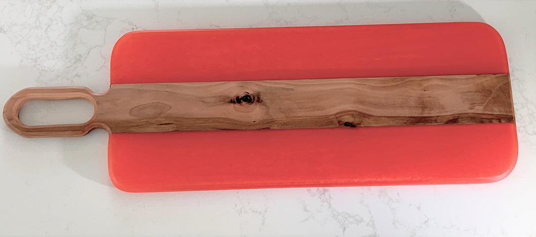 Pearwood and red with handle